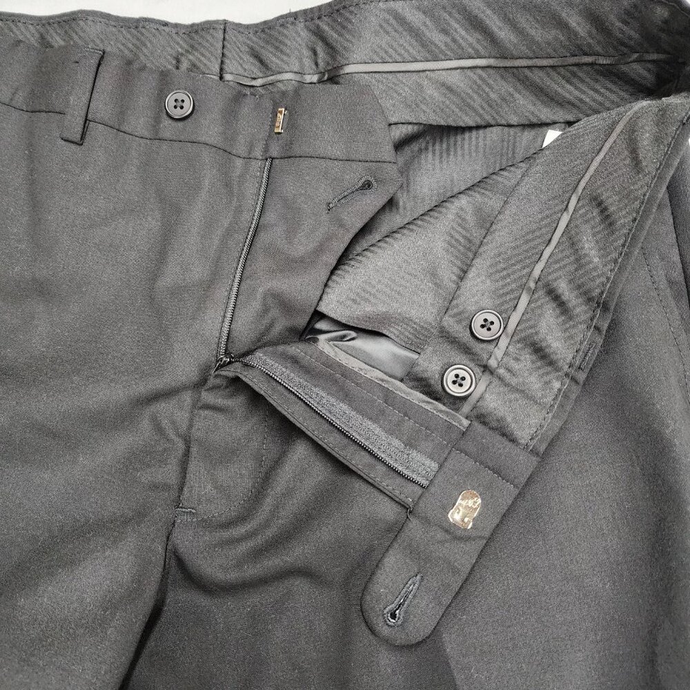 Nordstrom Mens Dress Pants 36x29 Black Tech Smart Trim Fit Wool Blend Stretch - Picture 7 of 11